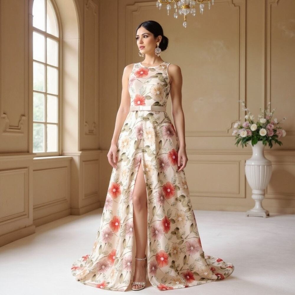 G-40 Dress the Population Floral Gown – Size XXL – NWT (No Belt Included)